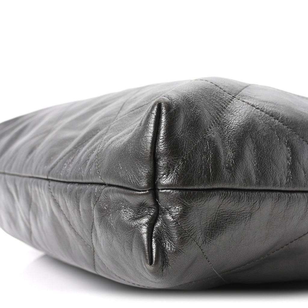 Chanel Shiny Calfskin Quilted Chanel 22 Dark Grey