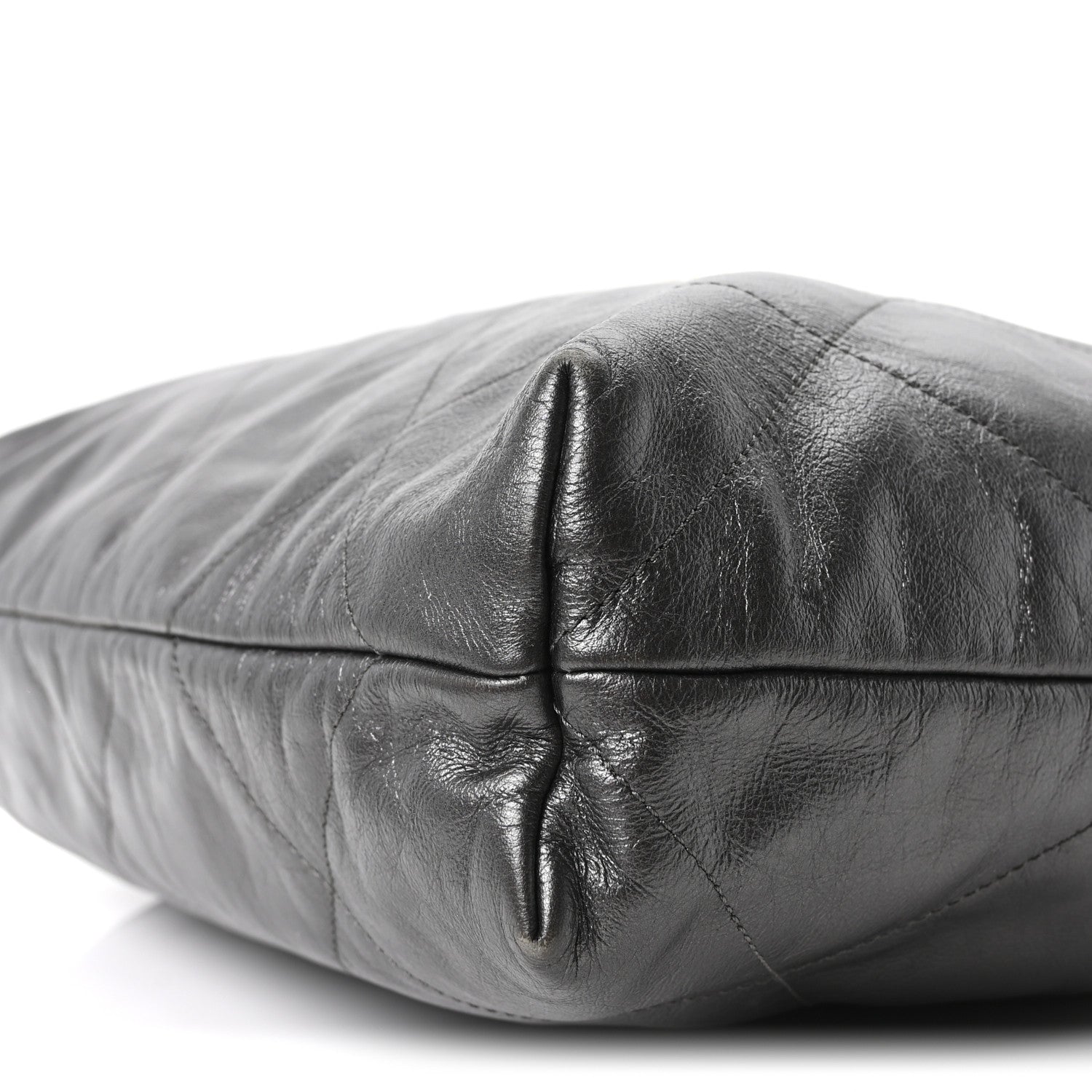 Chanel Shiny Calfskin Quilted Chanel 22 Dark Grey