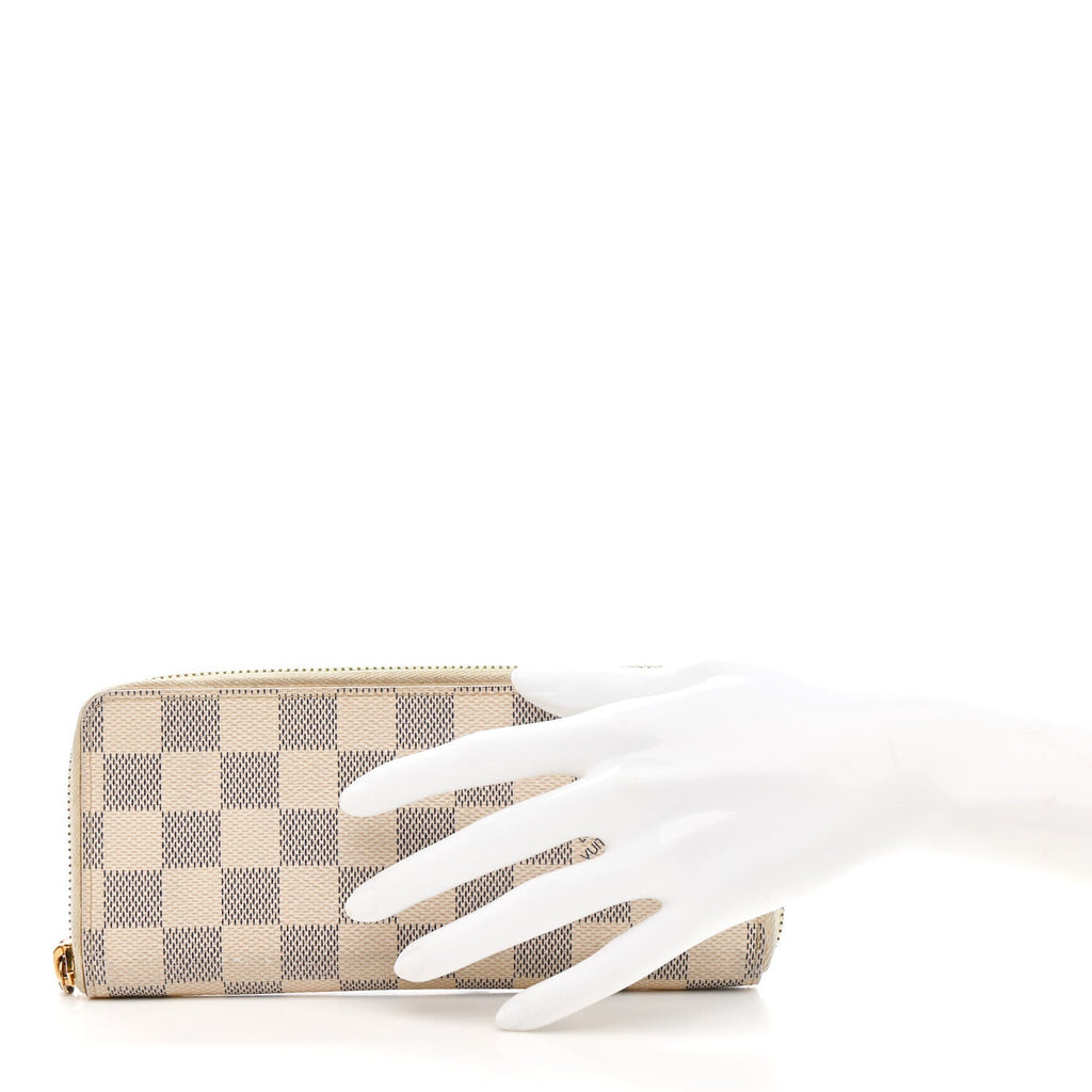 Louis Vuitton Damier Azur Clemence Wallet Rose Ballerine