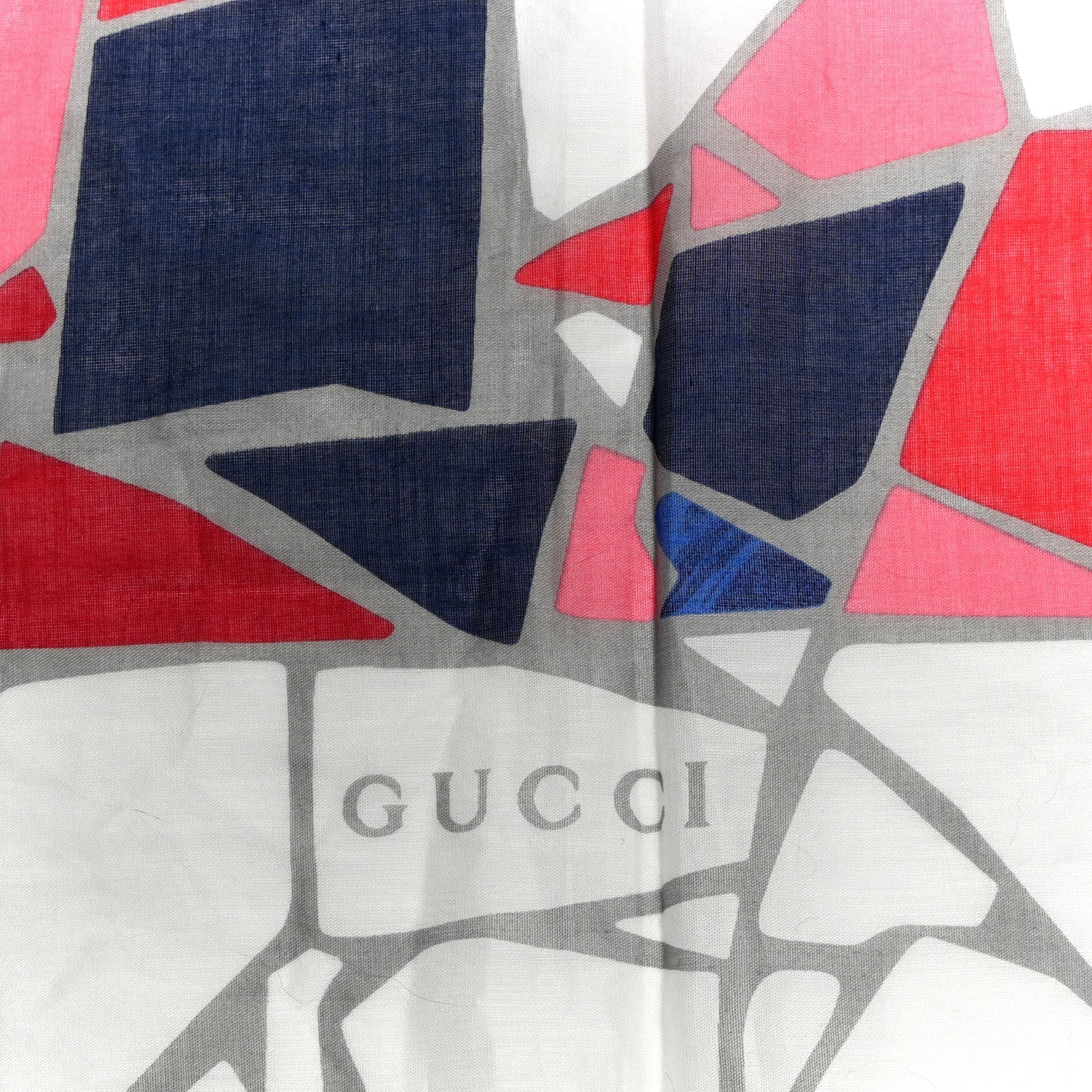 Gucci Cotton Geometric Square Scarf Multicolor