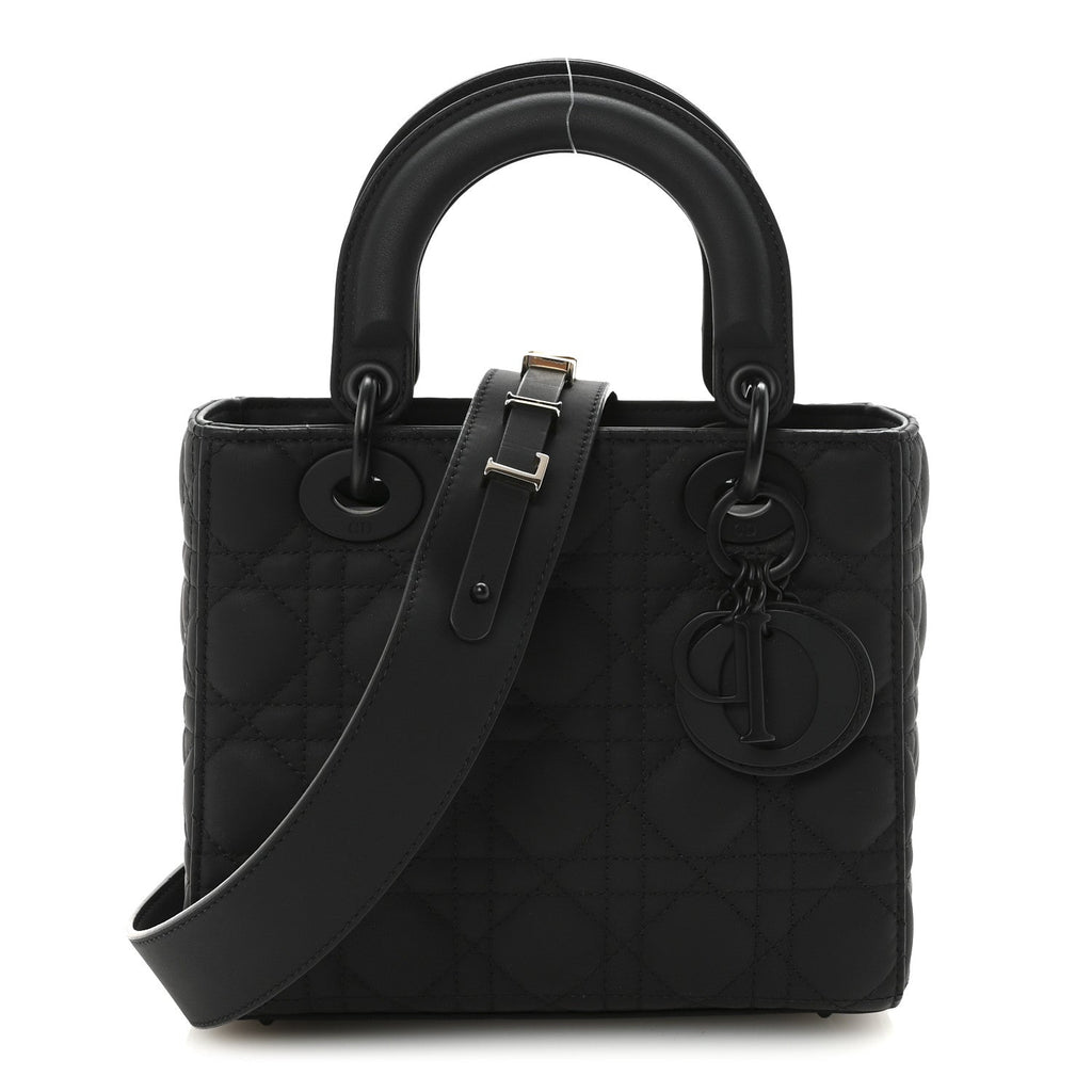 Christian Dior Ultra Matte Calfskin Cannage Small My ABCDior Lady Dior Black