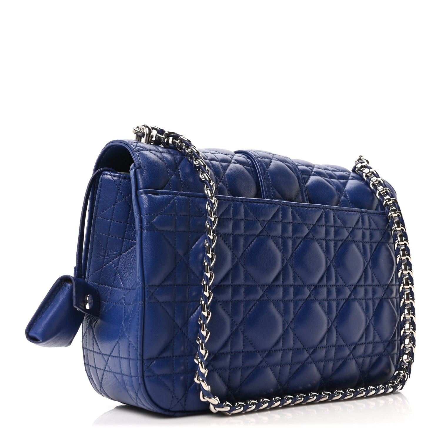 Christian Dior Lambskin Cannage Medium Miss Dior Flap Blue