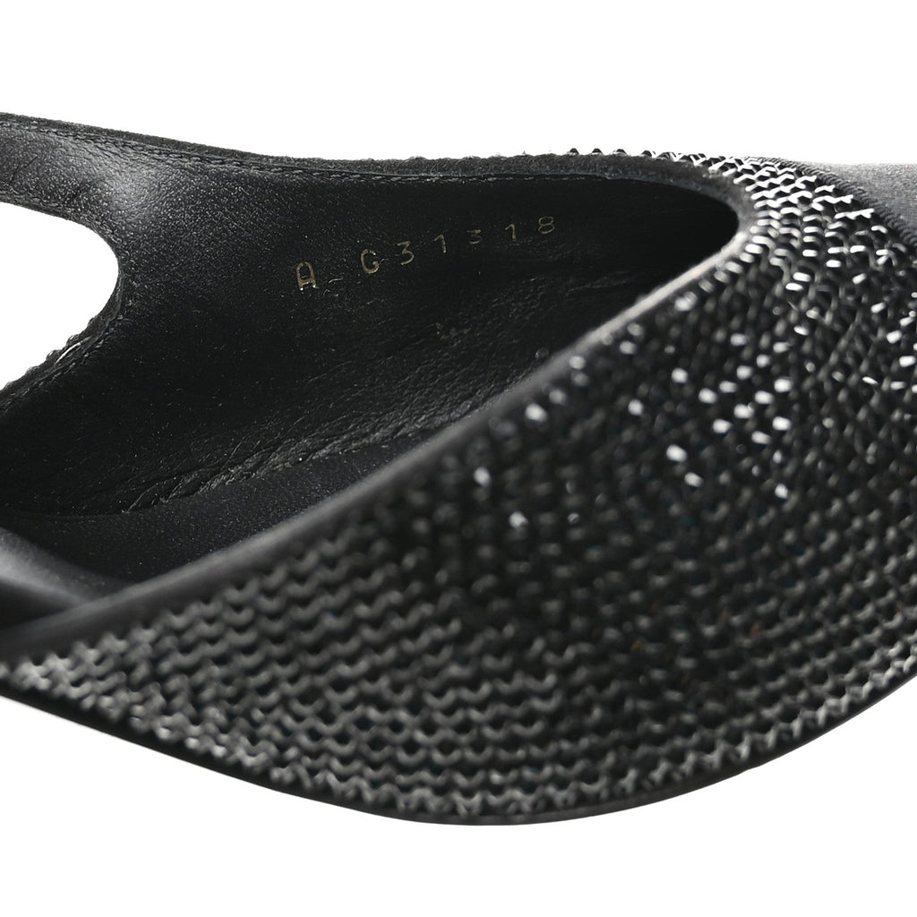 Chanel Strass Grosgrain Cap Toe CC Slingback Pumps 39 Black