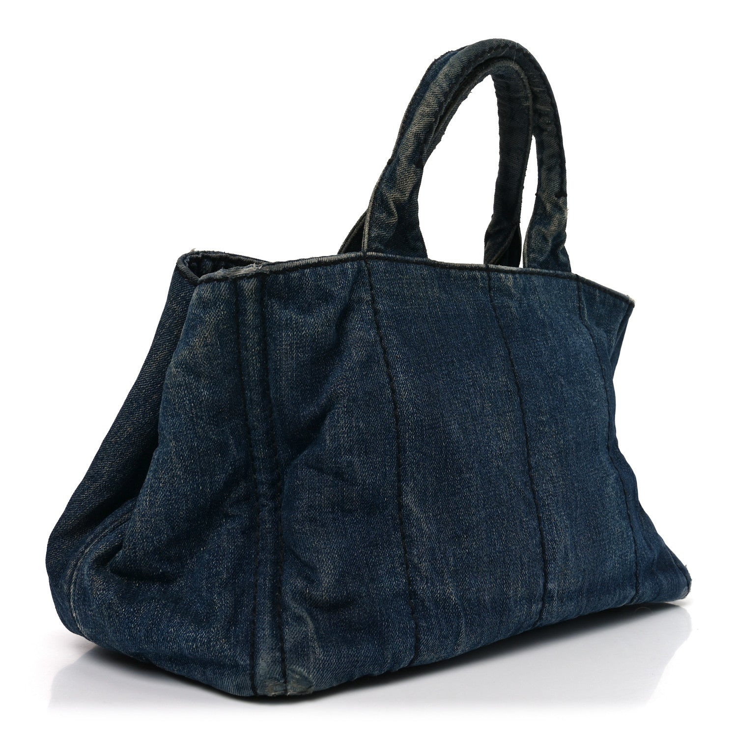 Prada Denim Logo Tote Avio