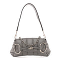Gucci Nappa Vertical Matelasse Small Maxi Horsebit Chain Shoulder Bag Gray