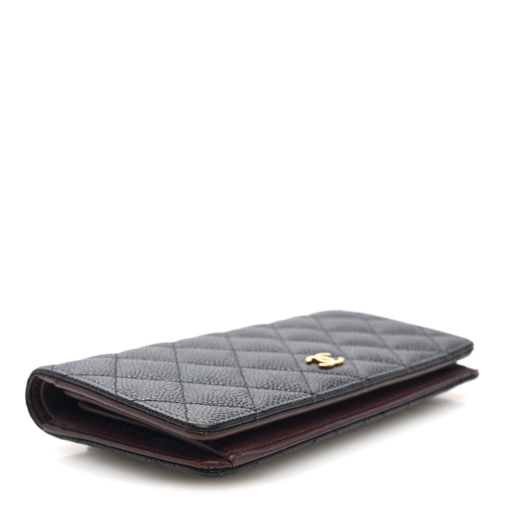 Chanel Caviar Quilted Yen Wallet Black