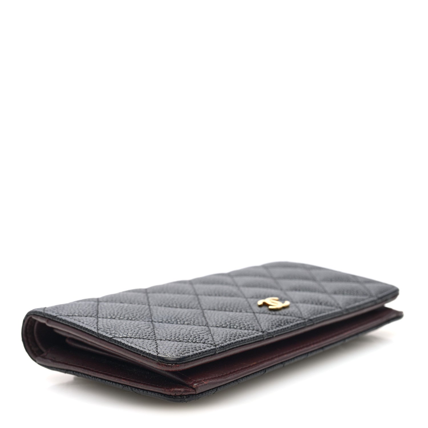 Chanel Caviar Quilted Yen Wallet Black