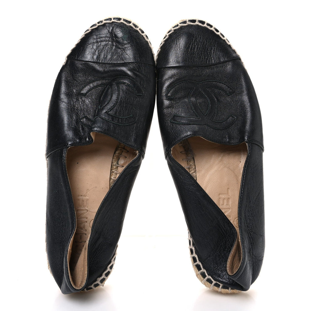 Lambskin CC Espadrilles 36 Black