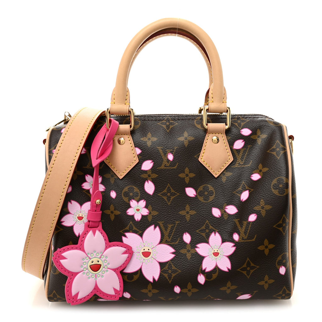 Louis Vuitton LV X TM Monogram Cherry Blossom Speedy Bandouliere 25 Sakura Brown