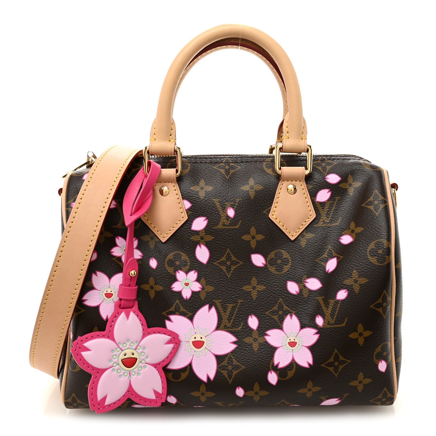 Louis Vuitton LV X TM Monogram Cherry Blossom Speedy Bandouliere 25 Sakura Brown