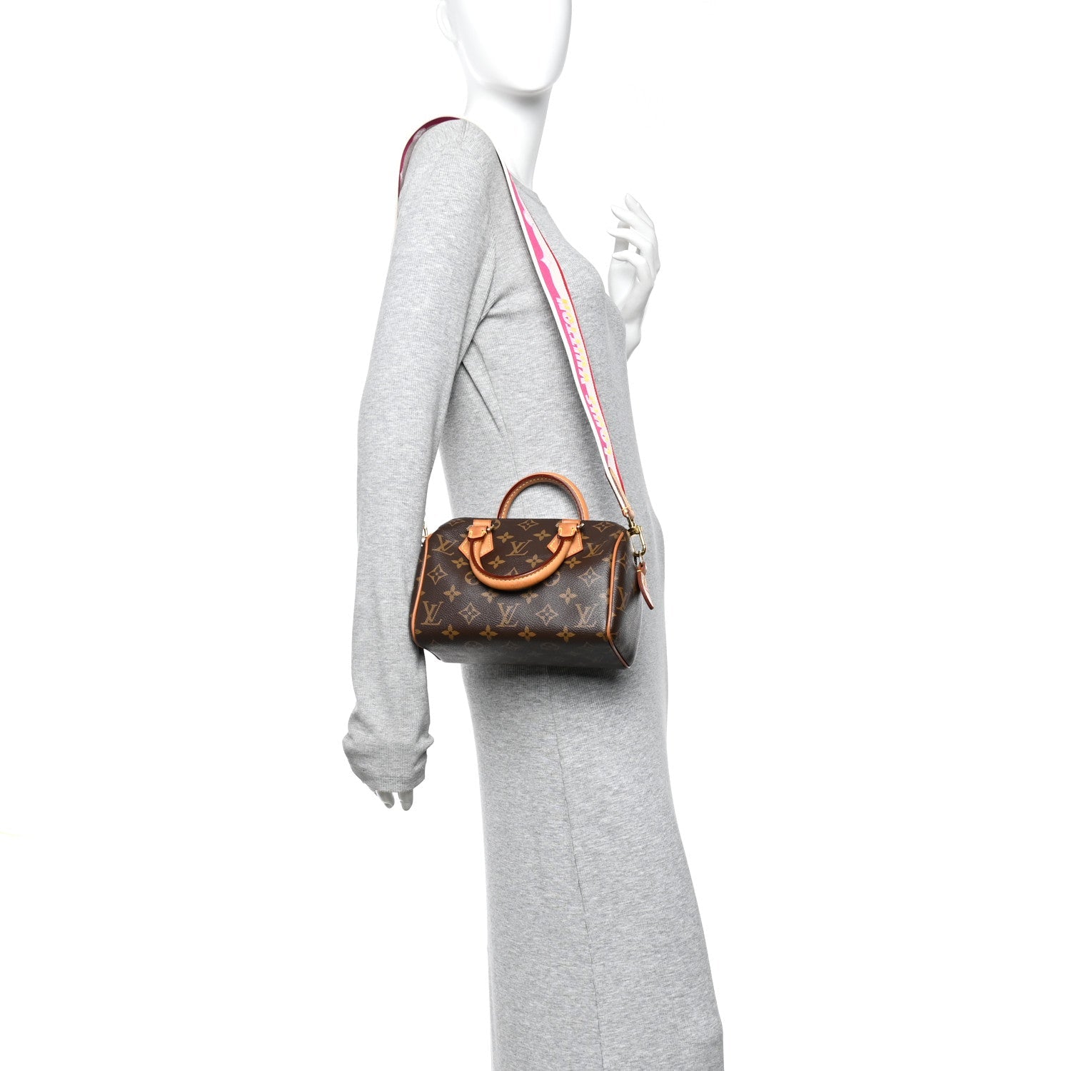 Louis Vuitton Monogram Speedy Bandouliere 20 Fuchsia