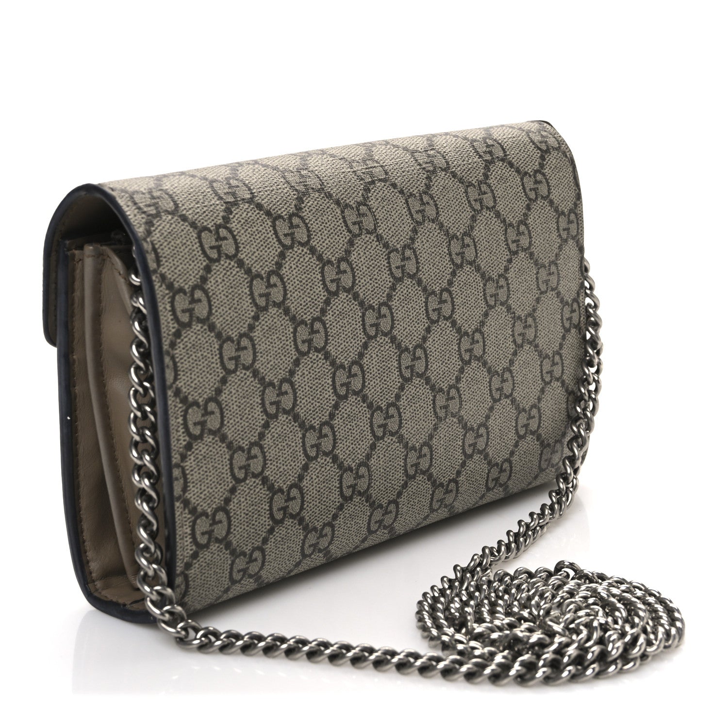 Gucci GG Supreme Monogram Mini Dionysus Chain Wallet Beige Taupe