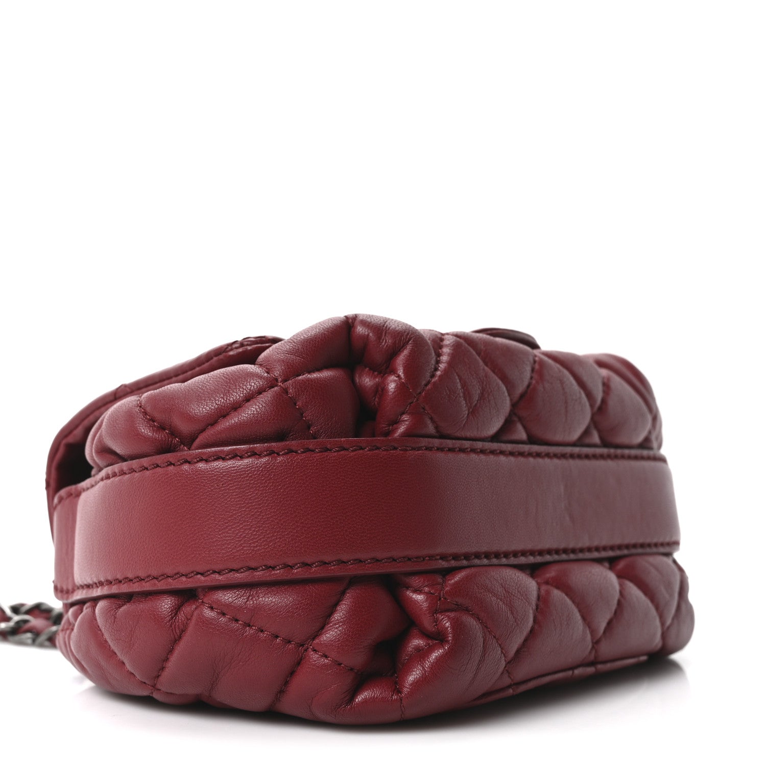 Chanel Lambskin Quilted Mini Round Flap Red
