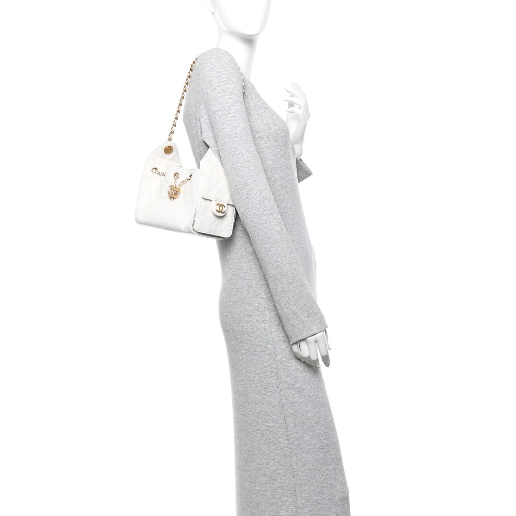 Chanel Caviar Quilted Mini Chanel 25 Handbag White