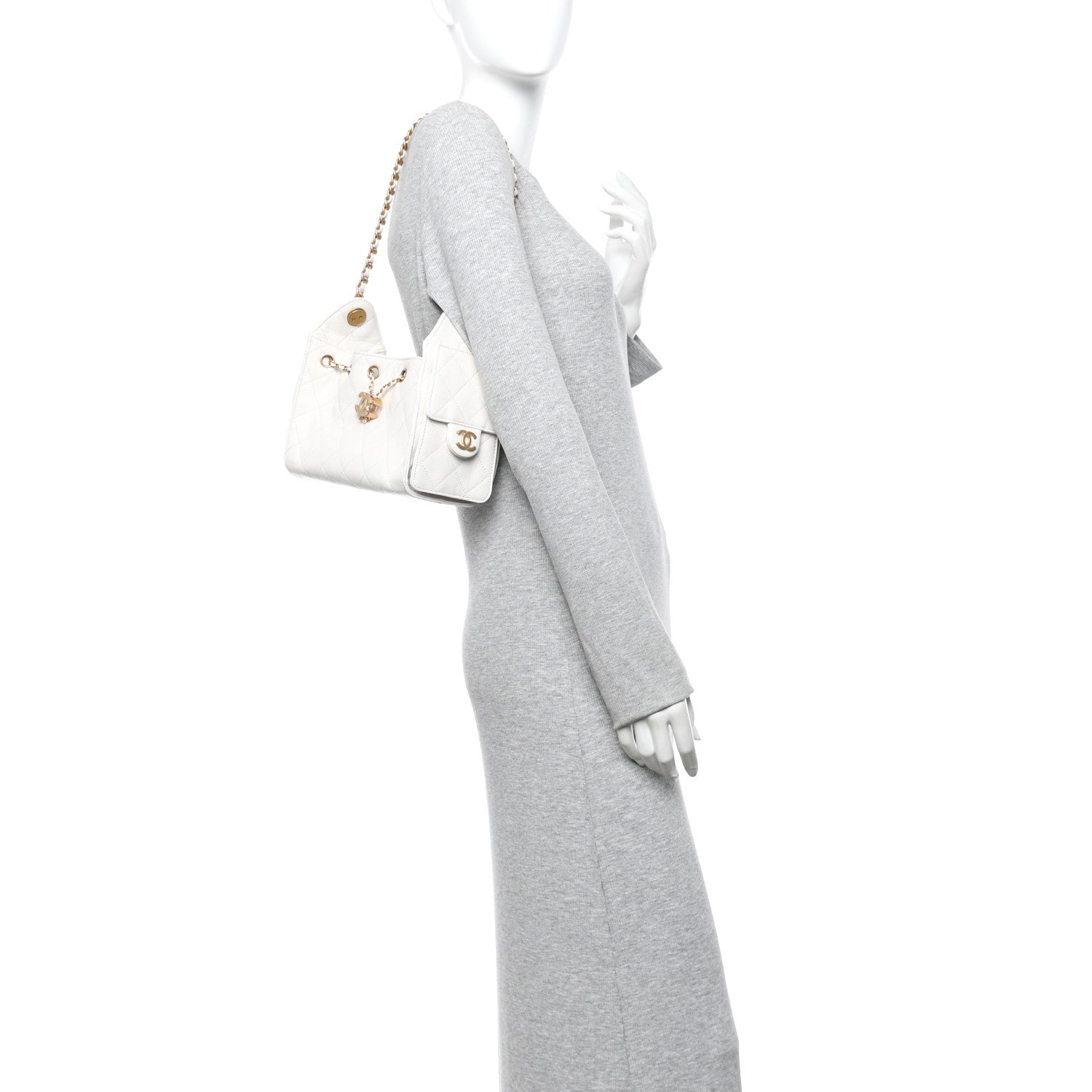 Chanel Caviar Quilted Mini Chanel 25 Handbag White