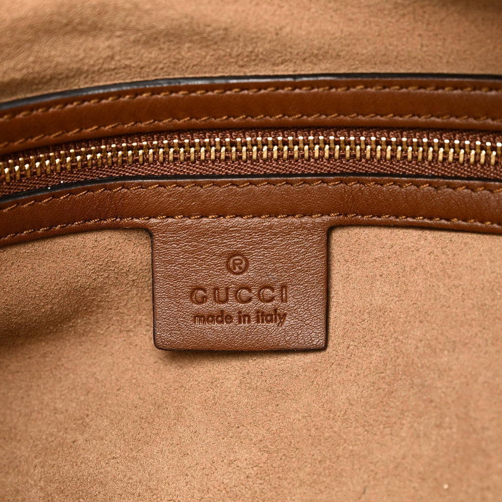 Gucci GG Supreme Monogram Large Linea A Hobo Light Brown
