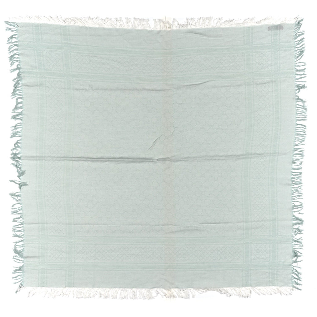 Gucci Wool Silk GG Monogram GGNat Scarf Green