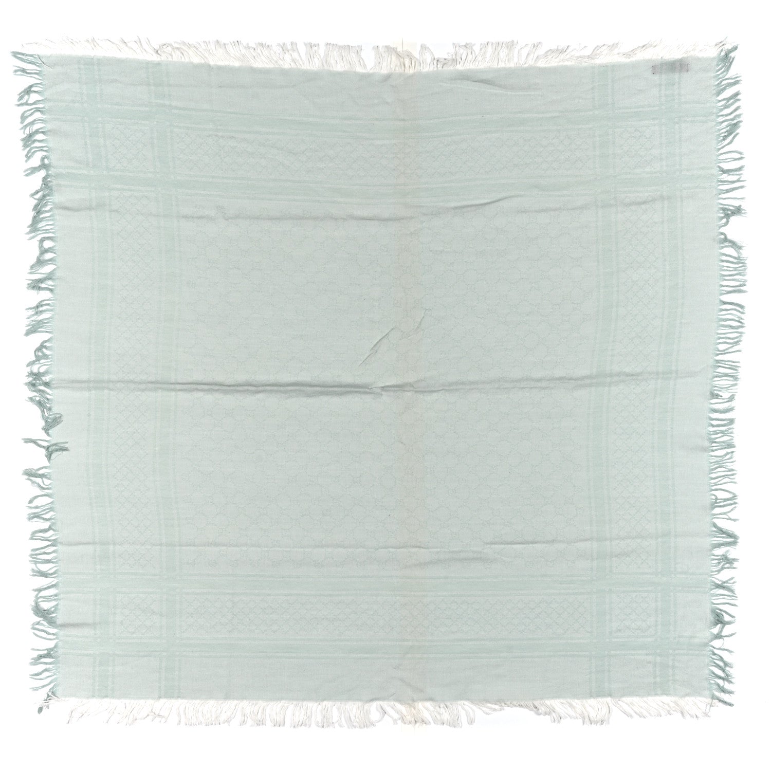 Gucci Wool Silk GG Monogram GGNat Scarf Green