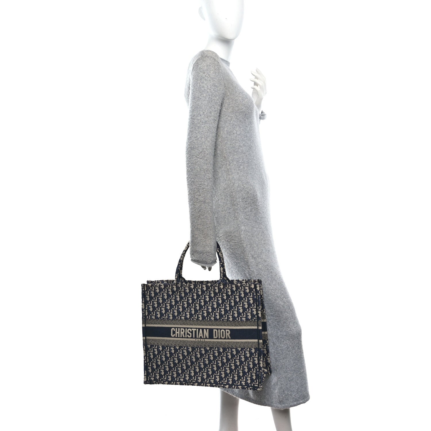 Christian Dior Oblique Large Book Tote Blue Multicolor