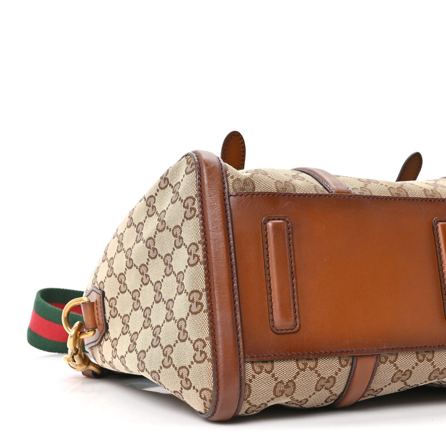 Gucci Monogram Medium Lady Web Boston Bag Beige Cuir
