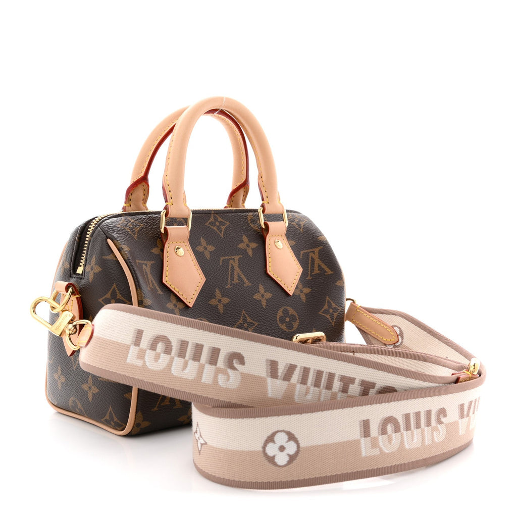 Louis Vuitton Monogram Speedy Bandouliere 20 Beige
