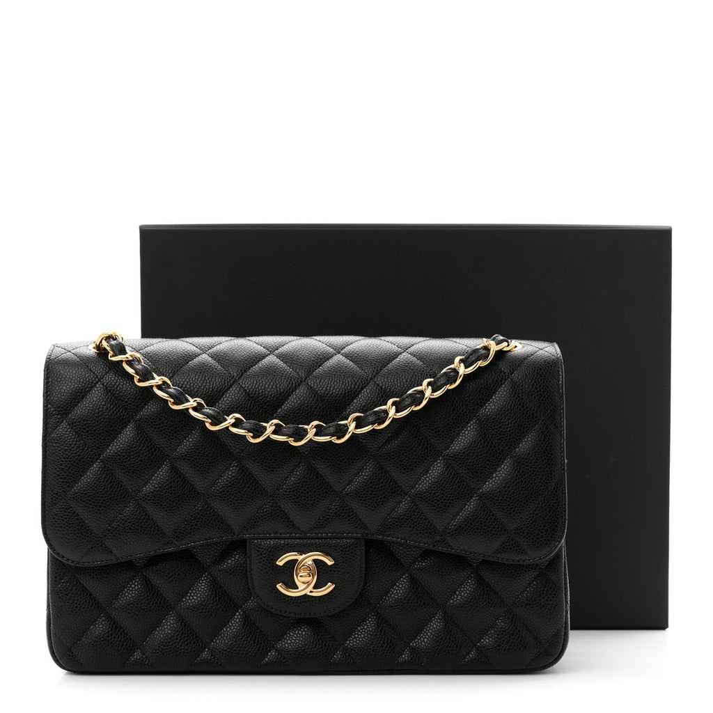 Chanel Caviar Quilted Jumbo Double Flap Black