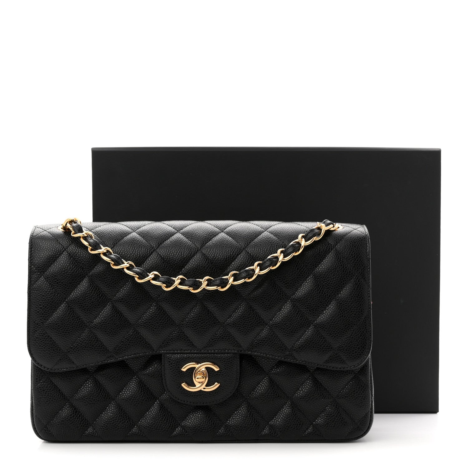 Chanel Caviar Quilted Jumbo Double Flap Black