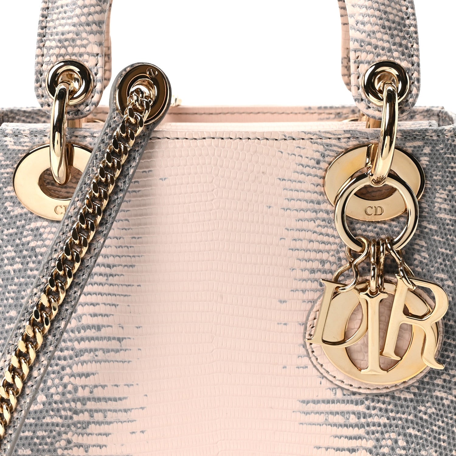 Christian Dior Lizard Ombre Mini Lady Dior Light Pink