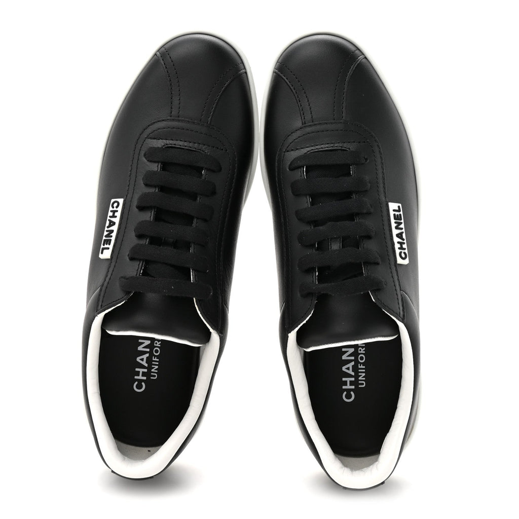 Calfskin CC Womens Sneakers 37 Black