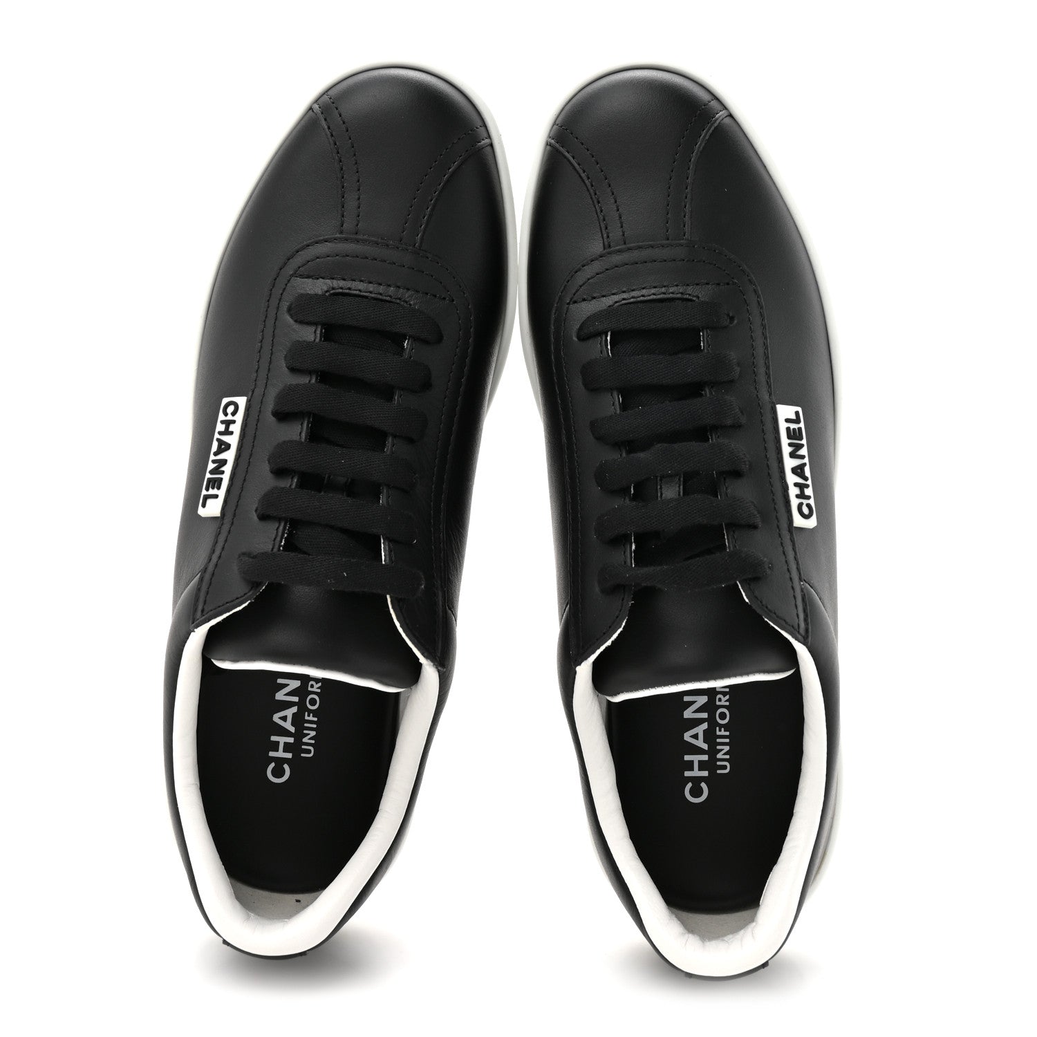 Calfskin CC Womens Sneakers 37 Black
