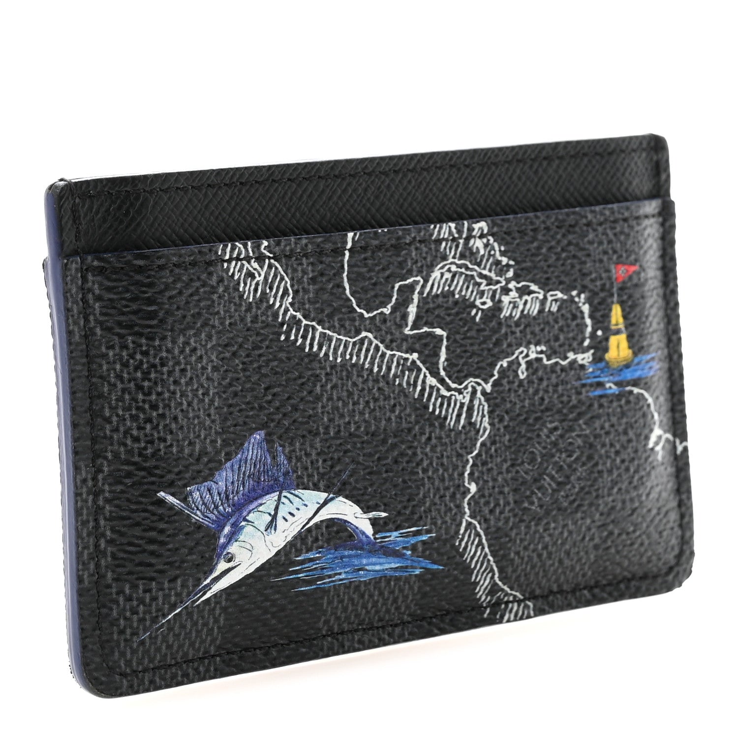 Louis Vuitton Damier Graphite World Map Porte Cartes Simple