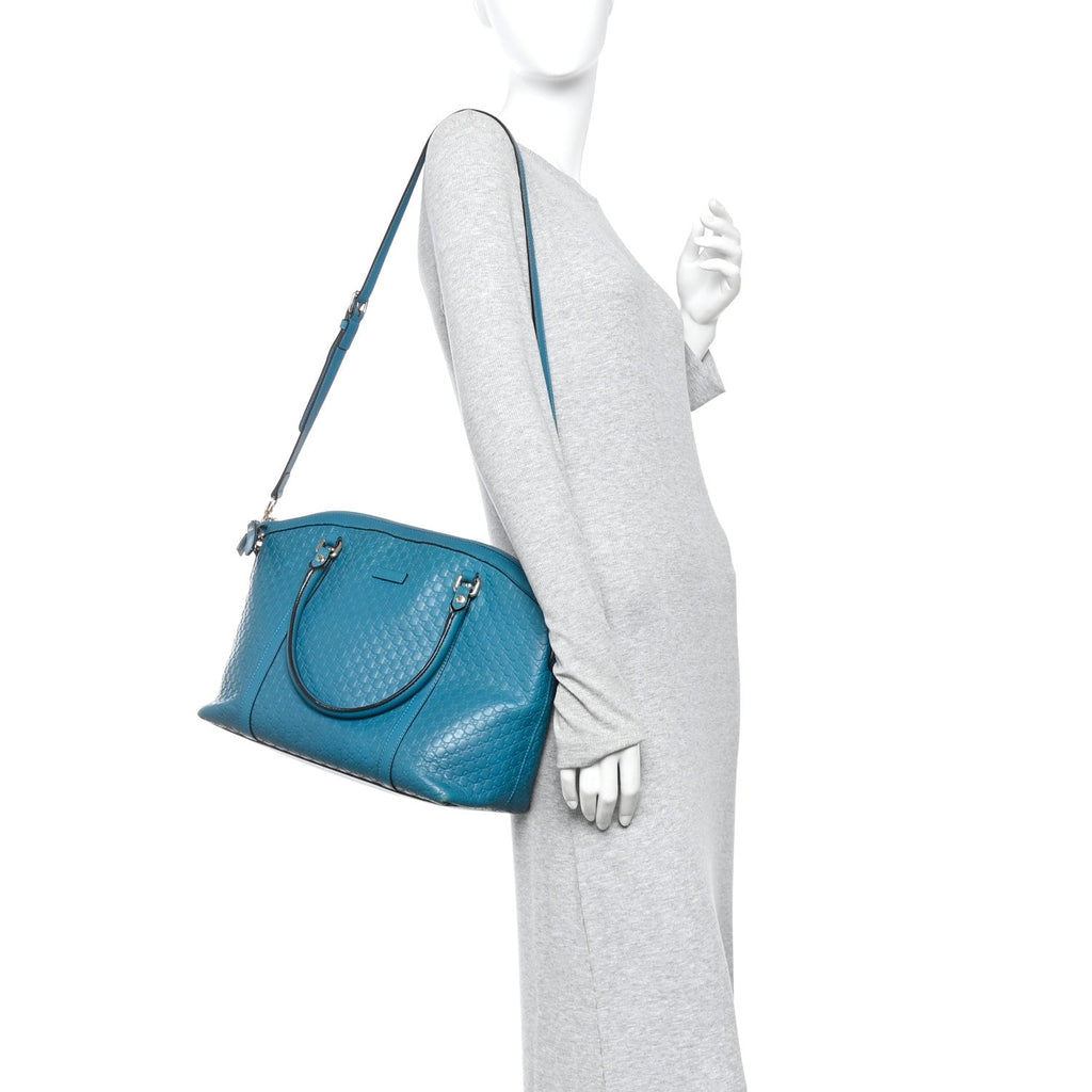 Gucci Soft Microguccissima Dome Satchel Deep Cobalt