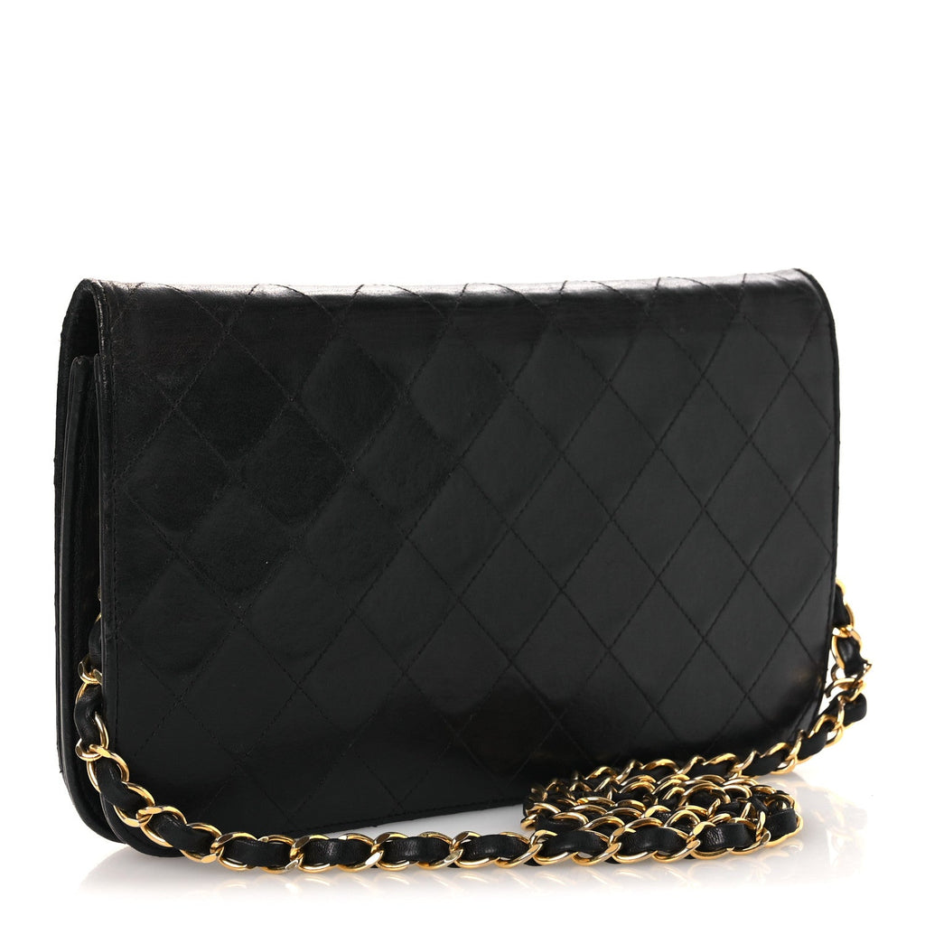 Chanel Lambskin Quilted Small Single Flap Bag Black