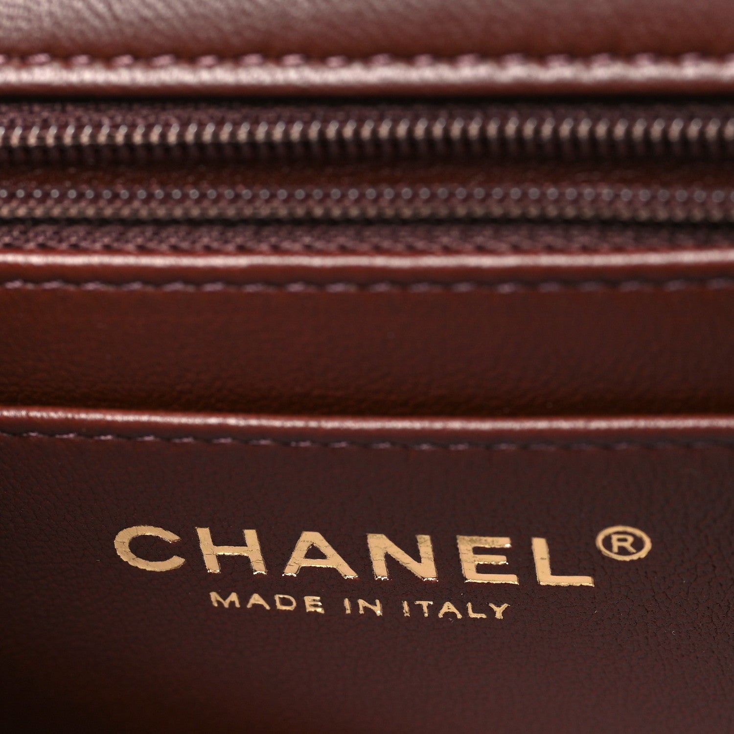 Chanel Lambskin Quilted Mini Top Handle Rectangular Flap Dark Brown