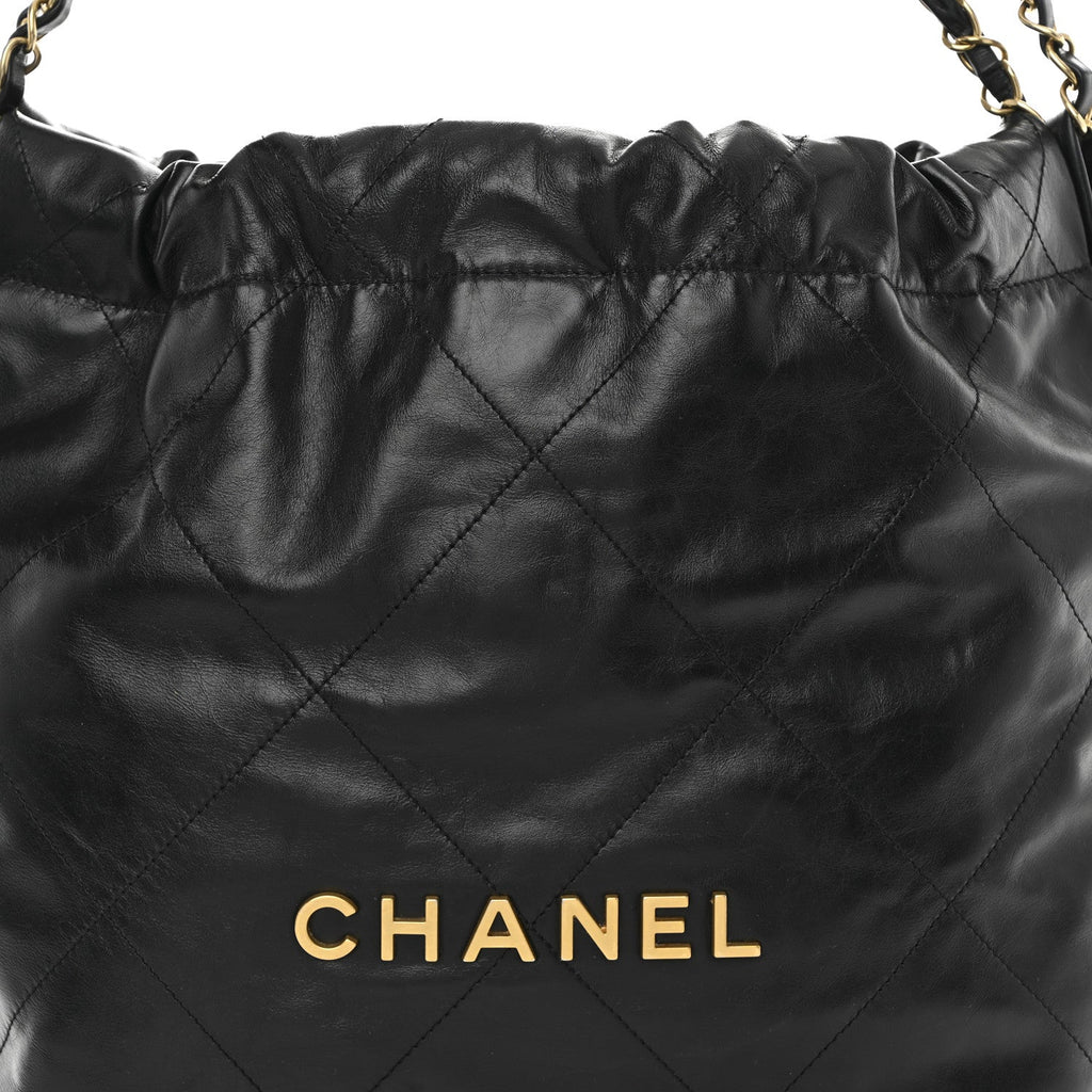 Chanel Shiny Calfskin Quilted Small Chanel 22 Black