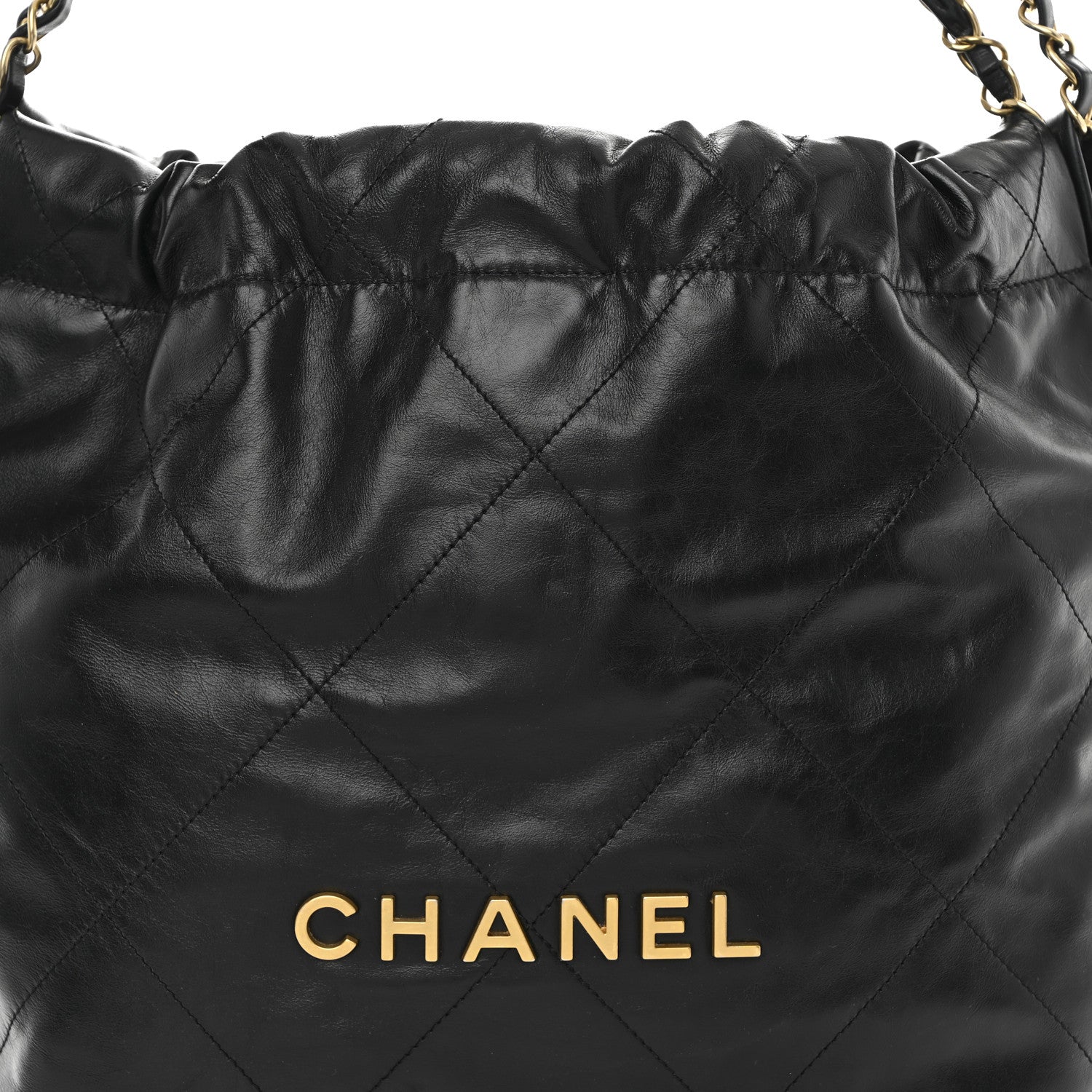 Chanel Shiny Calfskin Quilted Small Chanel 22 Black