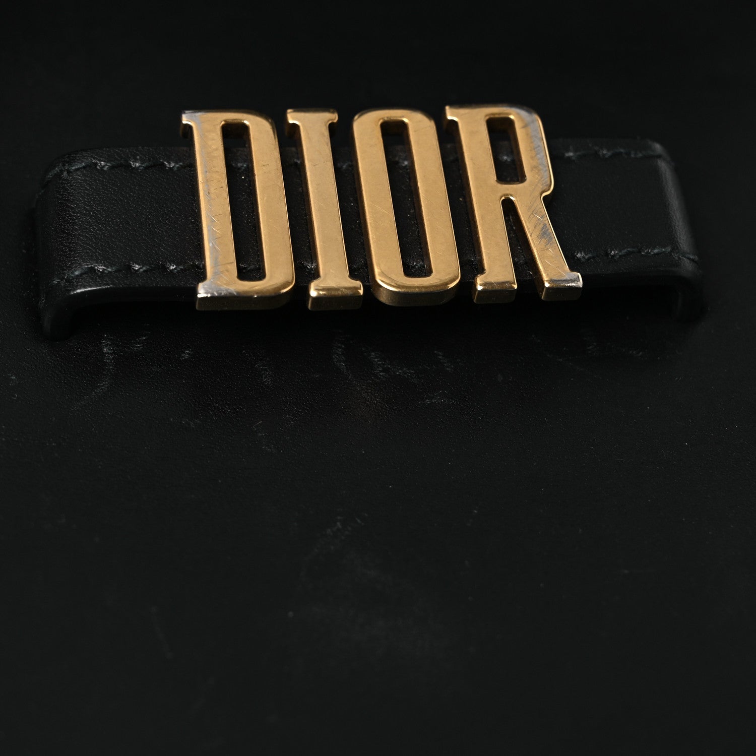 Christian Dior Calfskin D Fence Saddle Bag Black