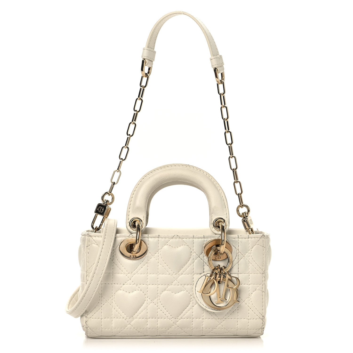 Christian Dior Lambskin Cannage Dioramour Micro Lady D-Joy Latte