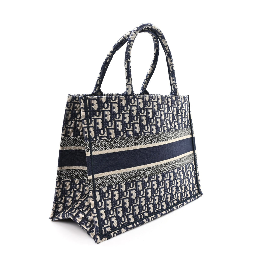 Christian Dior Oblique Medium Book Tote Blue Multicolor