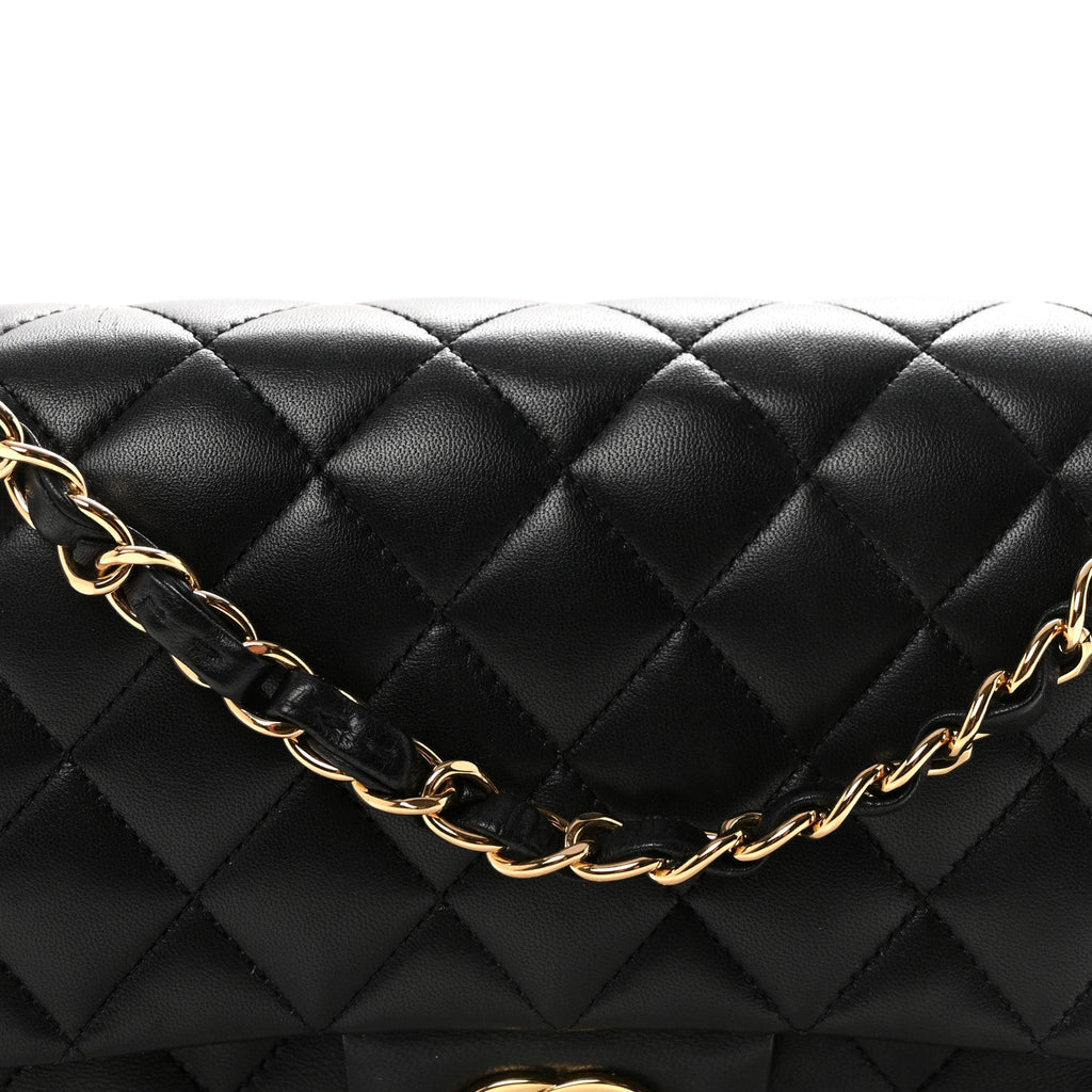 Chanel Lambskin Quilted Medium Double Flap Black
