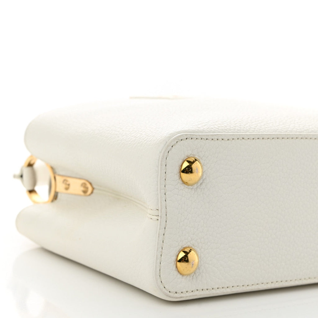 Louis Vuitton Taurillon Capucines BB Snow