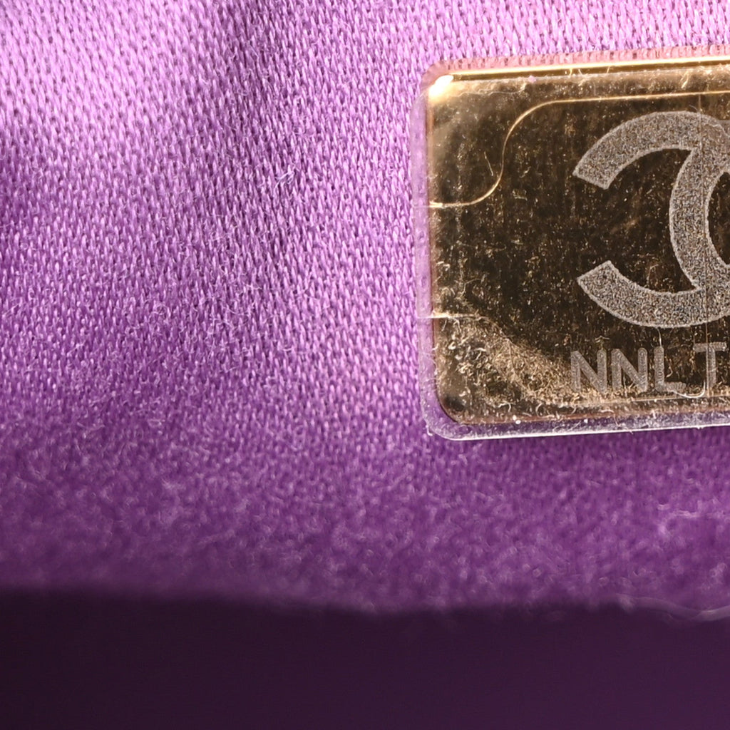 Chanel Suede Quilted Mini Chanel 25 Handbag Purple