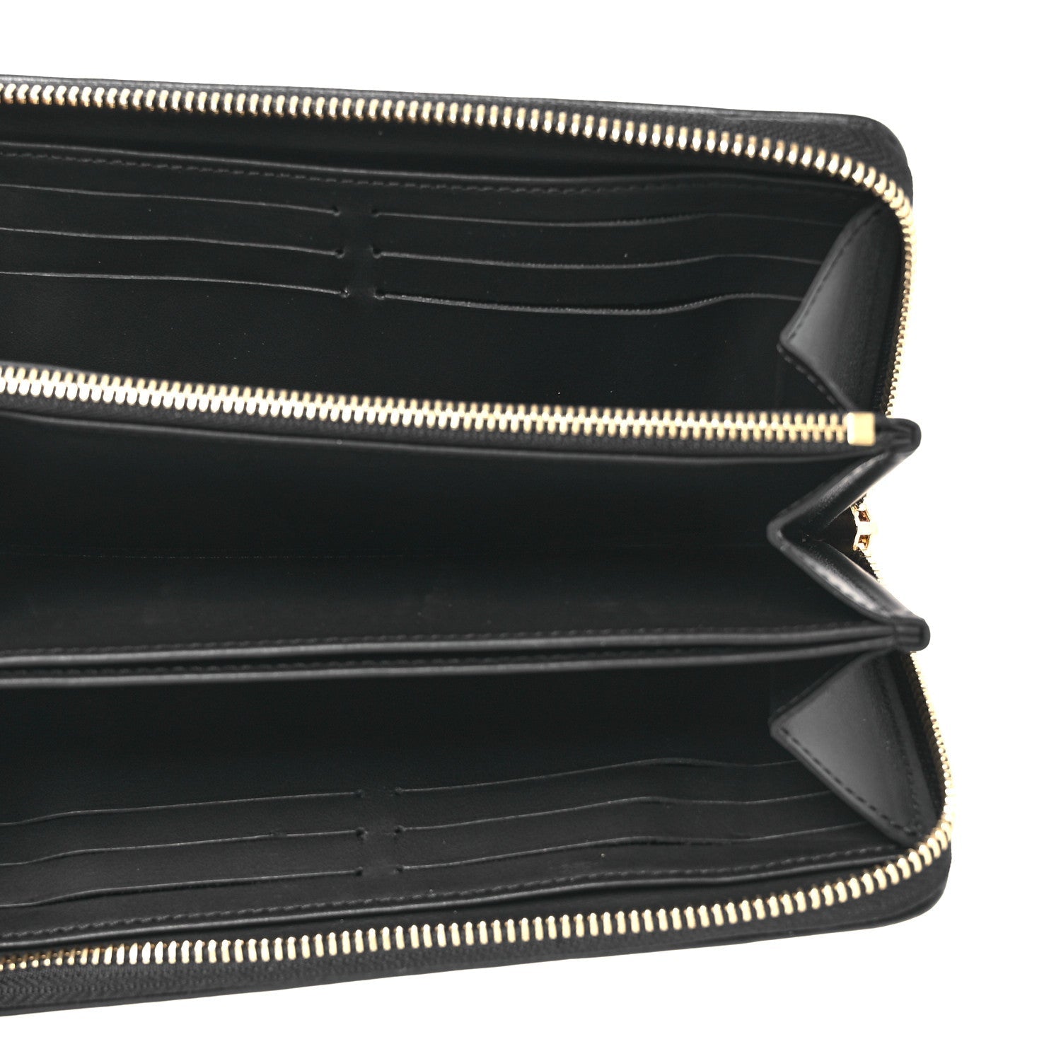 Louis Vuitton Lambskin Embossed Monogram Coussin Zippy Wallet Black