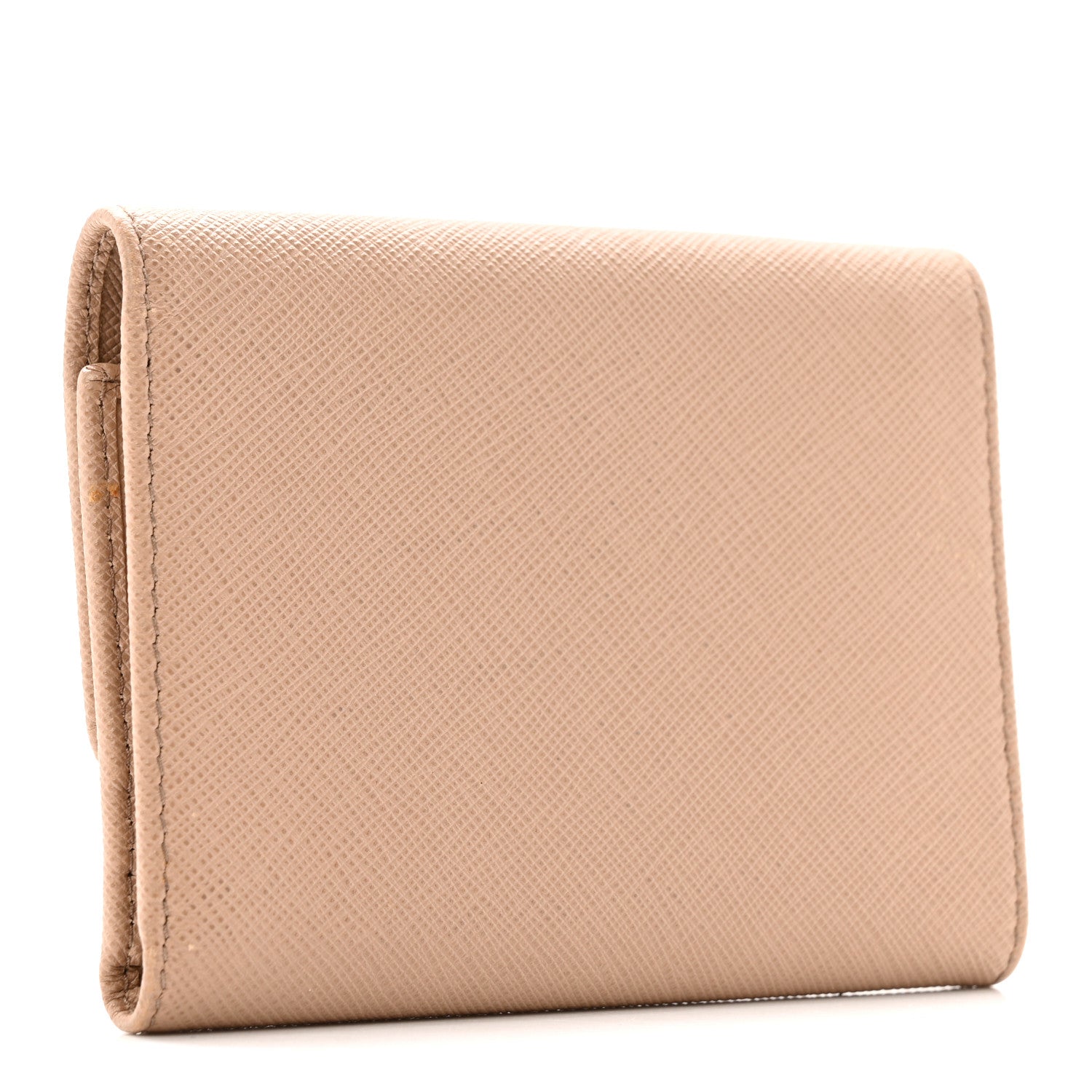 Prada Saffiano Tri-Fold Bow Wallet Cammeo