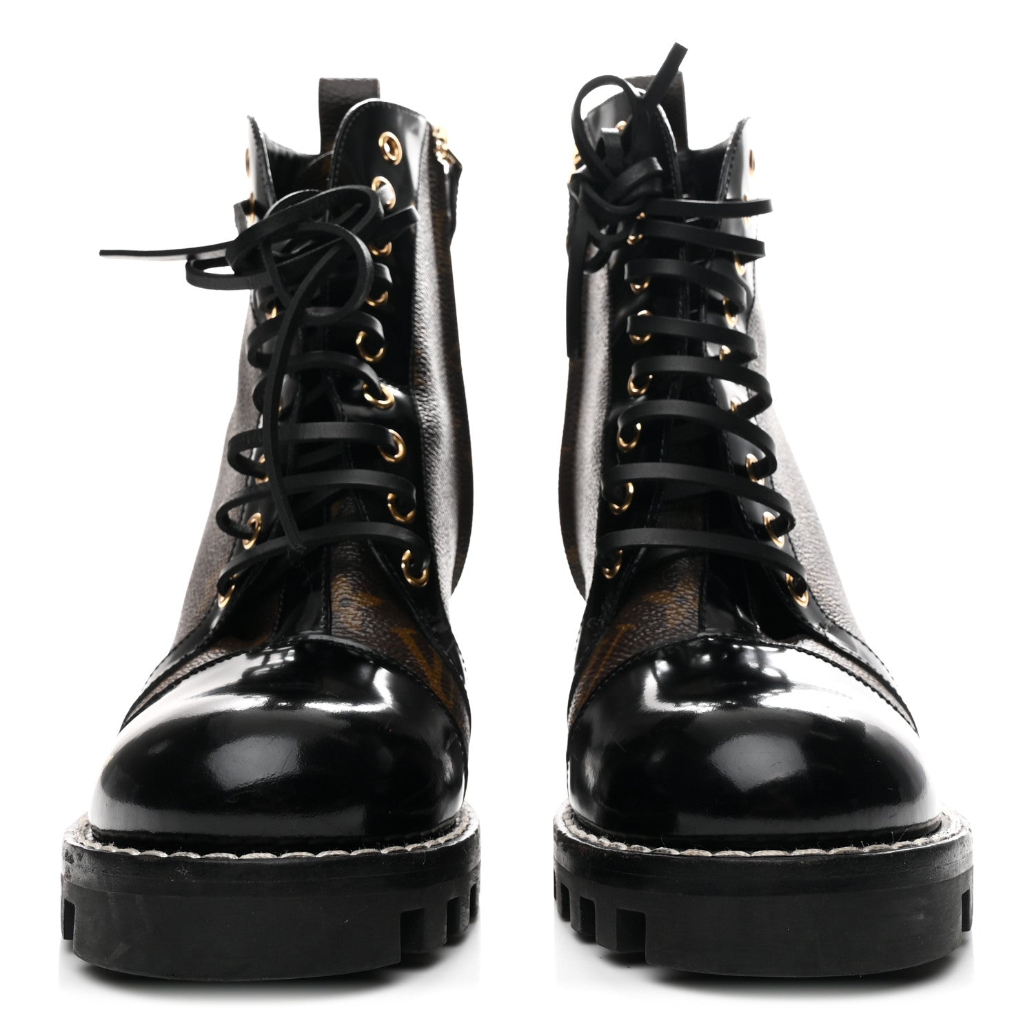 Louis Vuitton Patent Calfskin Monogram Star Trail Ankle Boots 39 Black