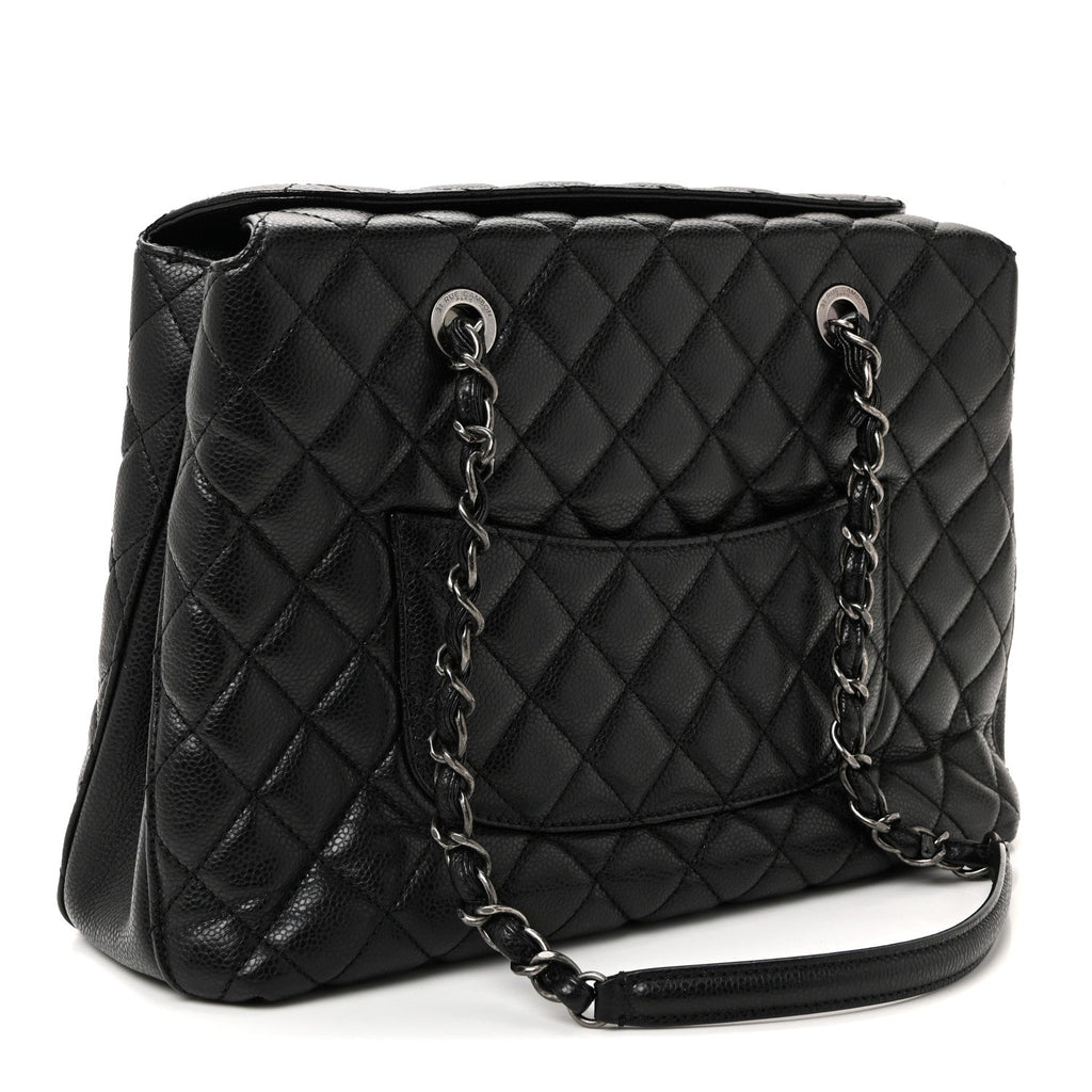 Chanel Caviar Quilted Small City Shopping Tote Black