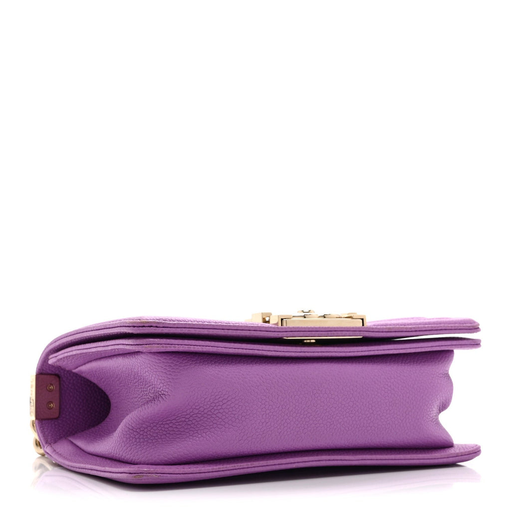 Chanel Caviar Quilted Small Boy Flap Purple
