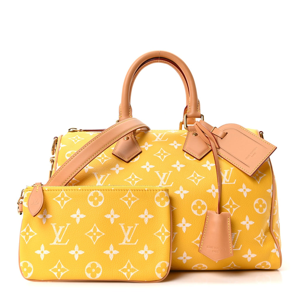 Louis Vuitton Calfskin Monogram Speedy P9 Bandouliere 25 Jaune Mat