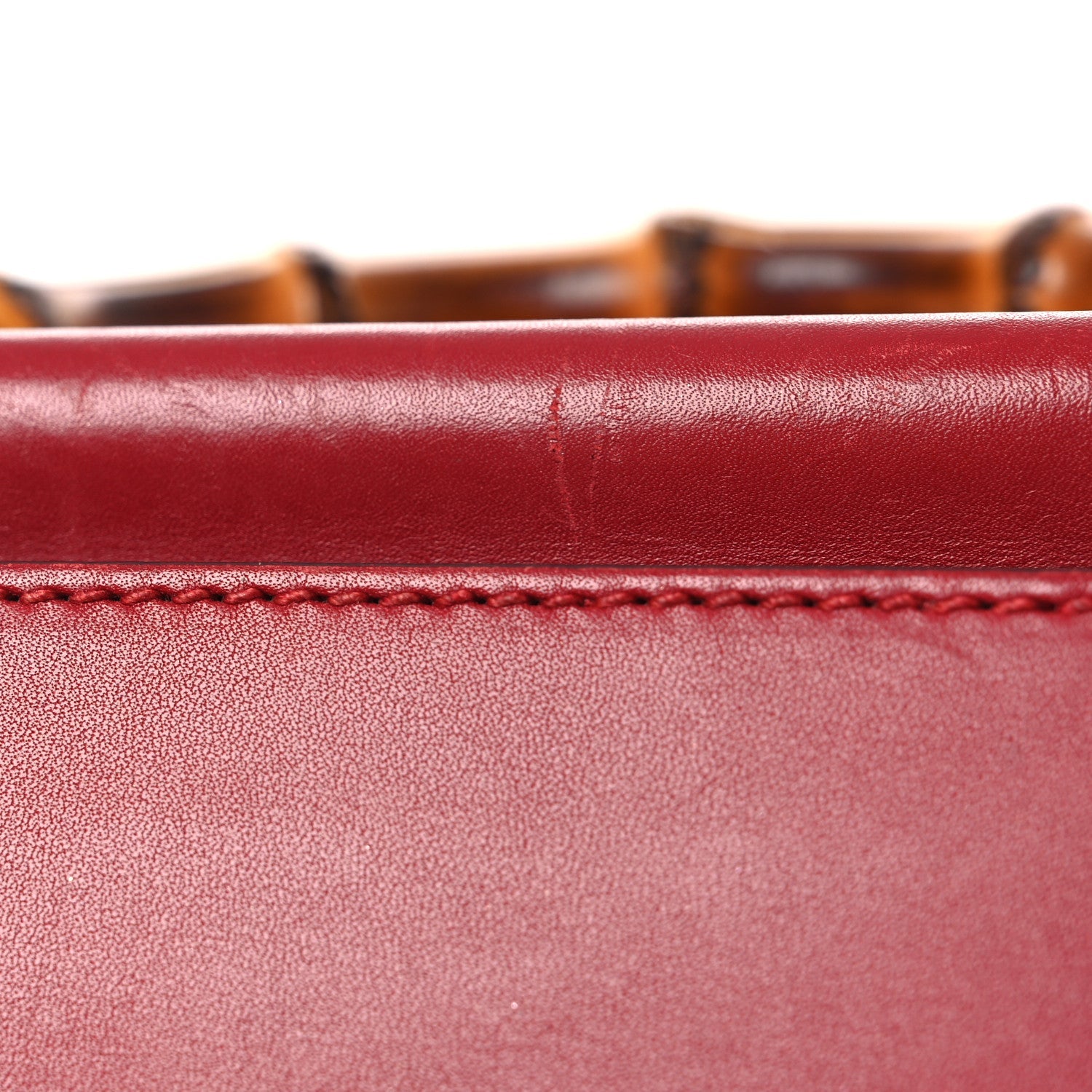 Gucci Nappa Bamboo Web Small Nymphaea Top Handle Bag Hibiscus Red