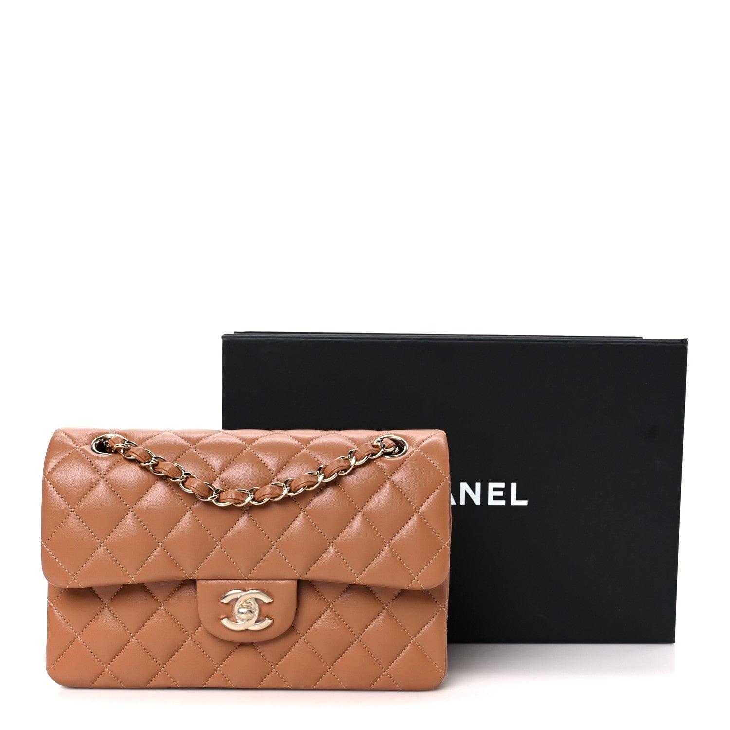 Chanel Lambskin Quilted Small Double Flap Brown